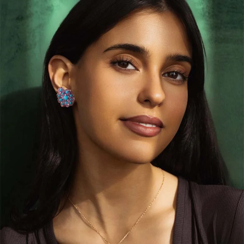 Fleur-de-Sable-18K-Rose-Gold-Turquoise-Amethyst-Mini-Earrings-model.jpg