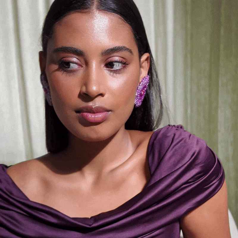 VANLELES Fleur de Sable Maxi Pink Earrings.gif