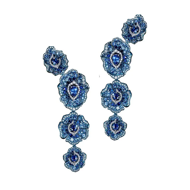 VANLELES-Fleur de Sable-18 karat gold-titanium-diamonds-blue sapphire-earrings.jpg