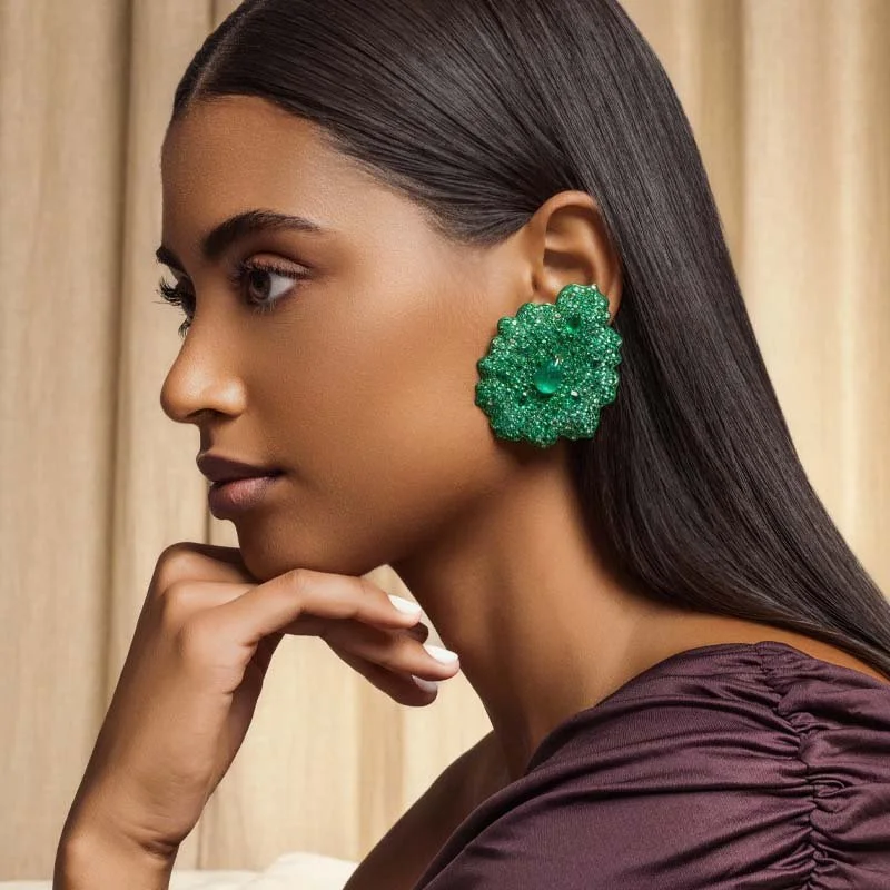 VANLELES-Fleur-de-Sable-18K-Yellow-Gold-Titanium-Emeralds-Diamonds-Maxi-Earrings-model6.jpg