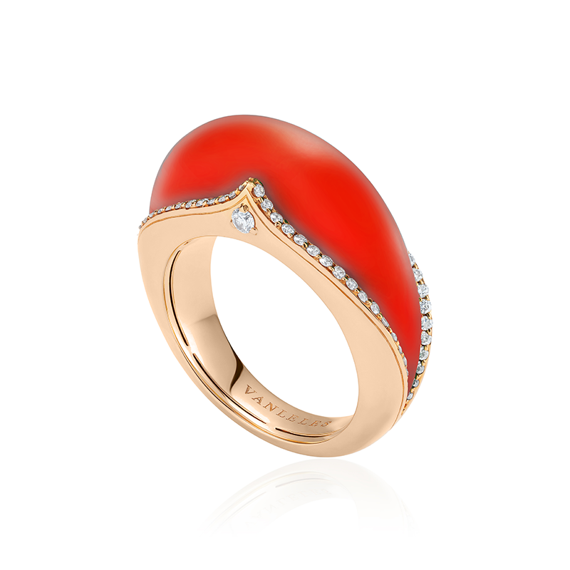 The Nile-18 Karat- Yellow Gold- White Diamonds-Coral-Small Ring.png (Copy)