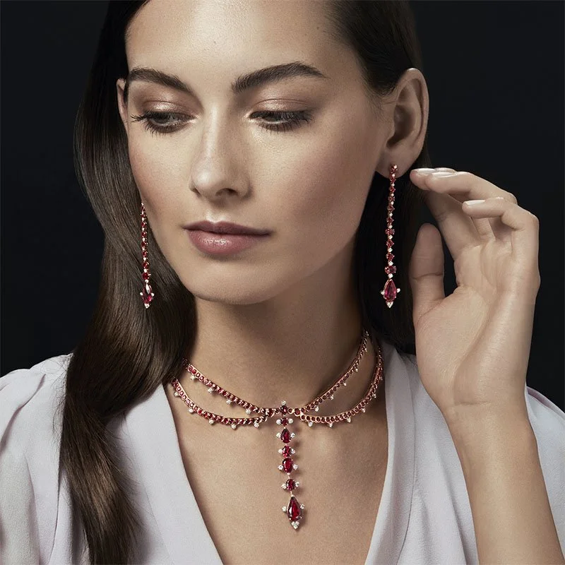 Out of Africa-18 Karat-Rose Gold-White Diamonds-Ruby-Rubelite-Necklace-model.jpg