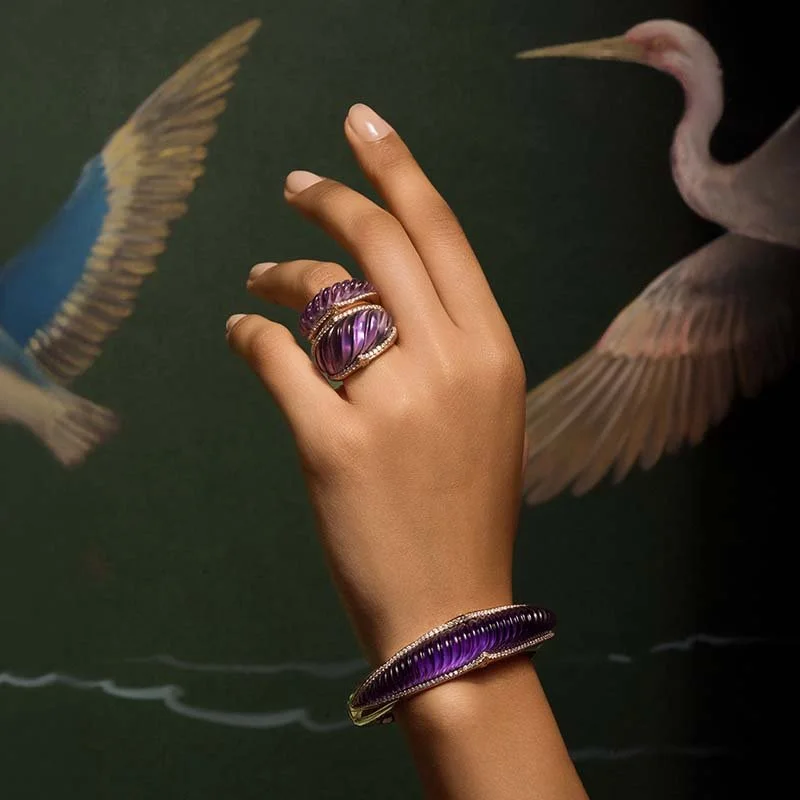 VANLELES-The Nile-18Karat-Rose Gold-Diamonds-Amethyst-Bracelet-Rings-model1.jpg