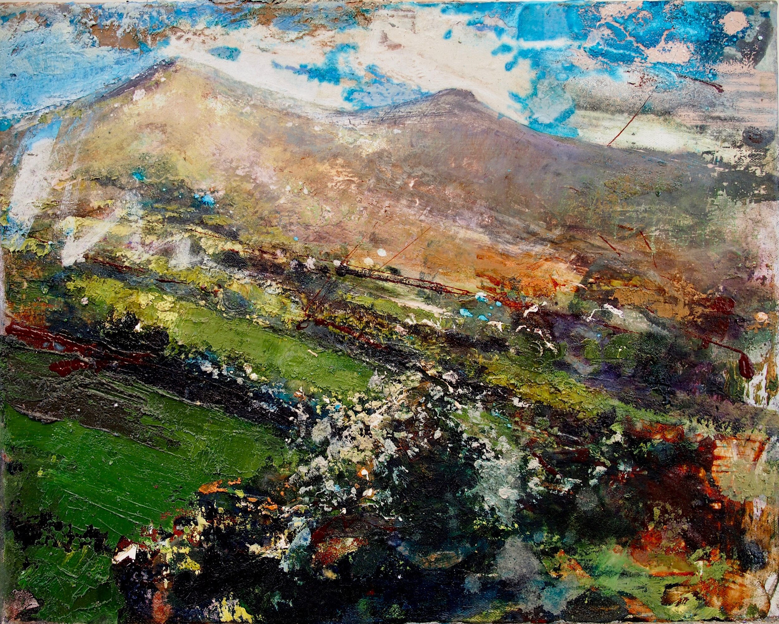 Brecon Beacons, Across The Fields 50 x 40 cm