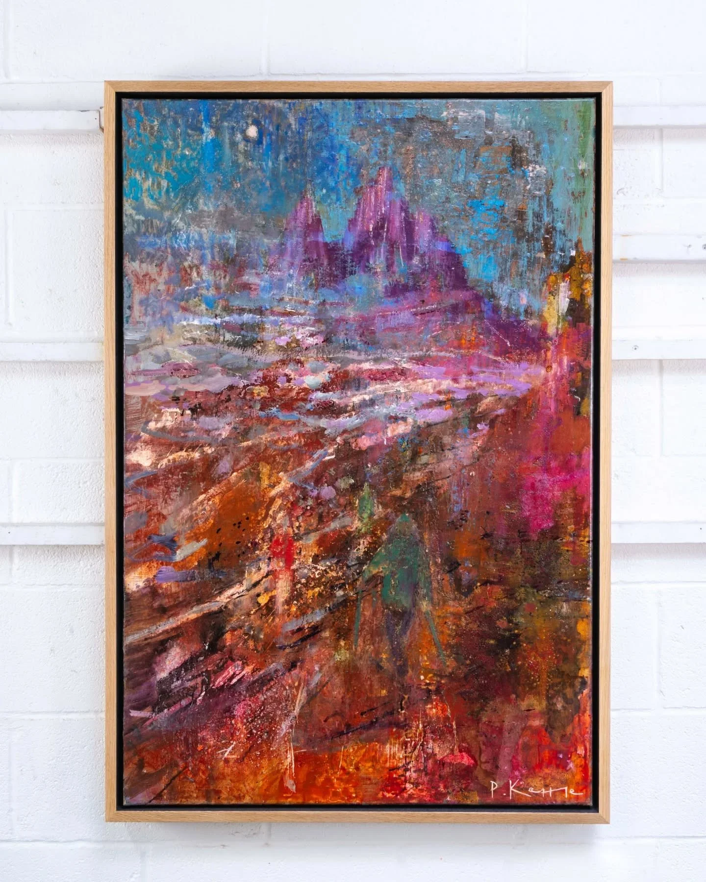 'Moon over Mount Kenya, Approaching the Summit '🌙⛰️ 

80 &times; 120 cm
Oil and mixed media on linen 
Oak frame 

Exhibition opens Saturday May 16th 
Wykeham Gallery 
STOCKBRIDGE

12 - 2pm Opening drinks. 🍷 

High altitude conditions near the summi