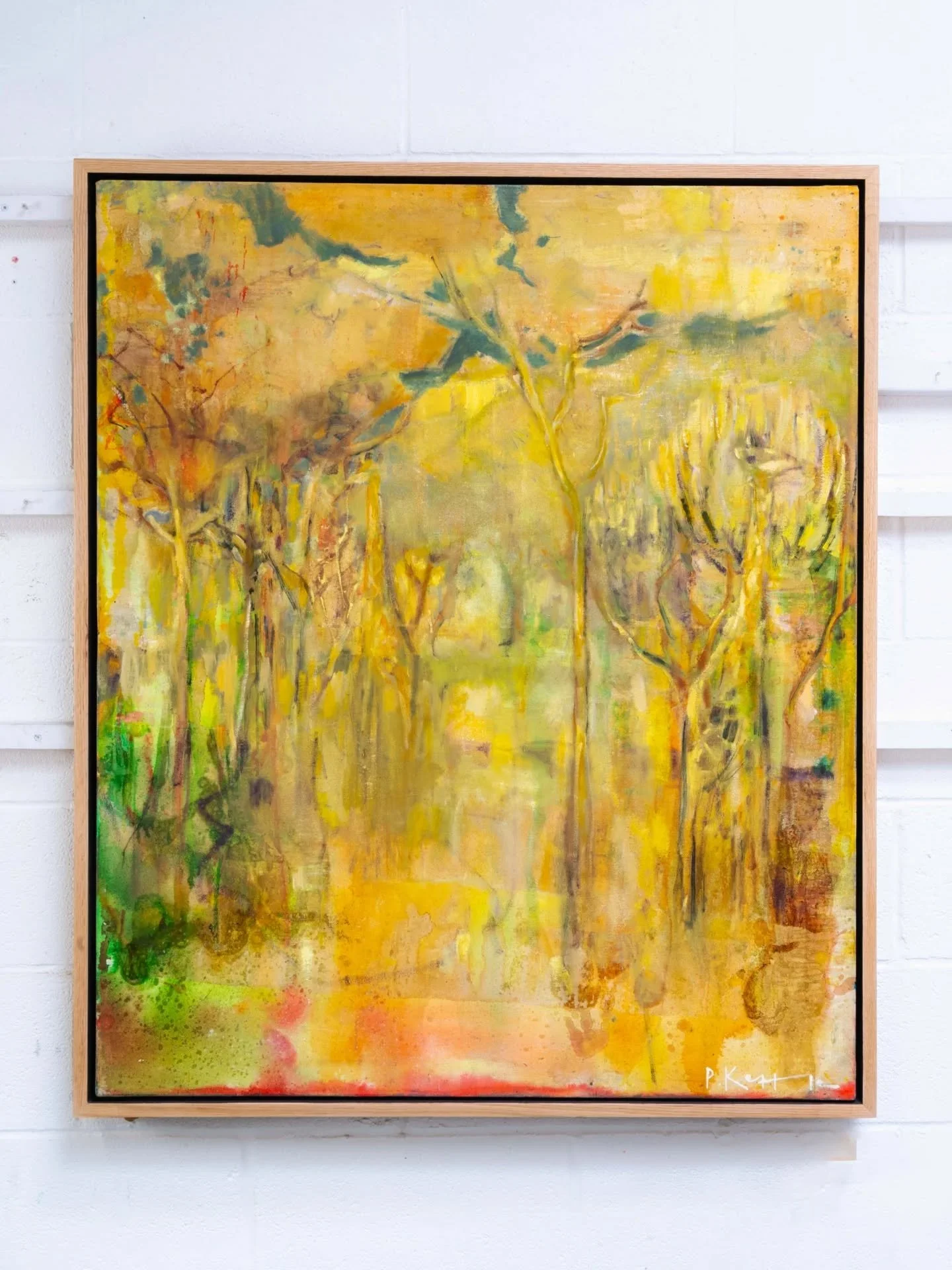 GIRAFFES AMONG ACACIA, AMBOSELI SAVANNAH
Oil and mixed media on linen
39 3/8 &times; 47 1/4 in | 100 &times; 120 cm 

Yellow..is there anyone there? 

I painted this back in Bristol, UK, following a visit to Circle Art Gallery @circleartagency while 