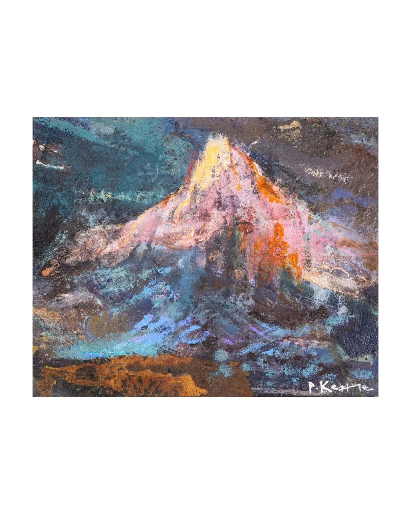 Summit of Point Lenana, Mt.Kenya
20 x 25 cm
Oil and mixed media on canvas

4,985 metres later, and I can confirm the summit of Mt. Kenya is not a casual stroll. Somewhere between the steep climb, frozen fingers, and hearing from our guide how quickly