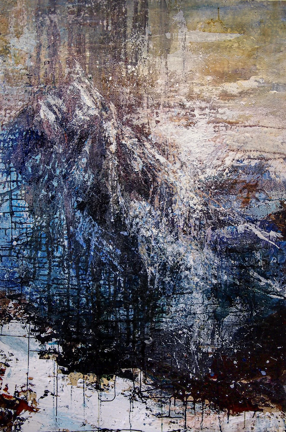 Mt Ama Dablam rising above the Khumbu landscape in Nepal, original Himalayan mountain painting by Peter Kettle.