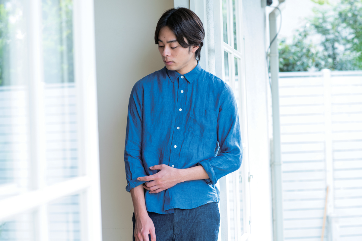 French Linen Washed Shirt Php 1,850 (Available in blue, leaf green, camel, smoky mustard, white, and sky blue)