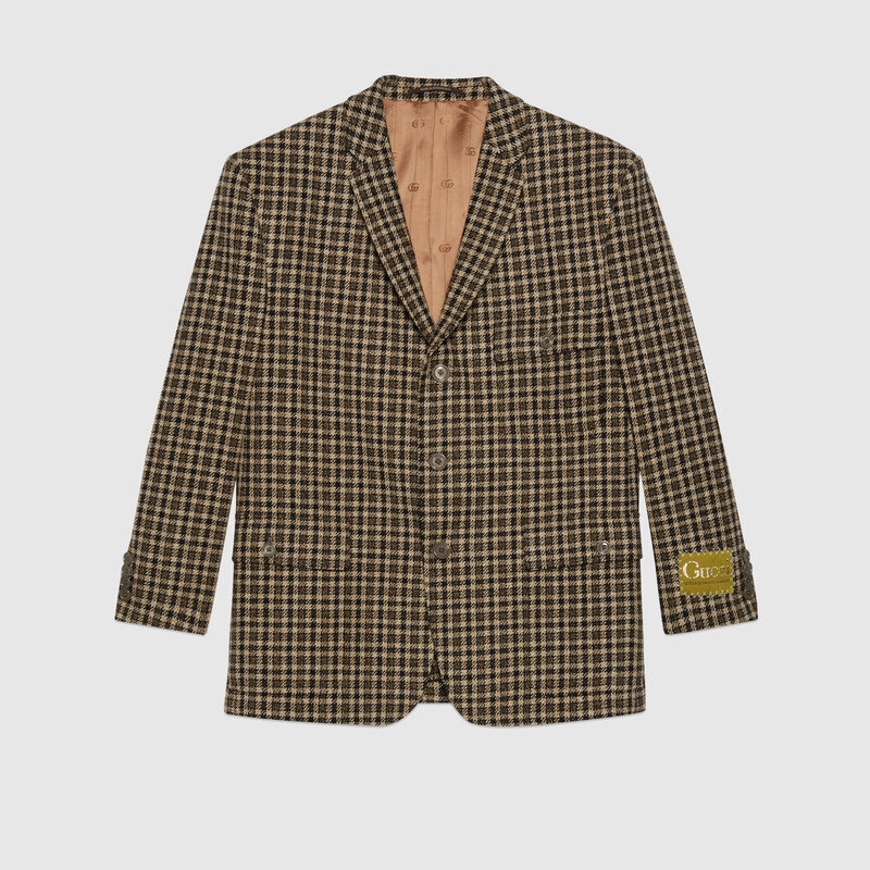 Gucci Check wool jacket with Gucci label.jpg