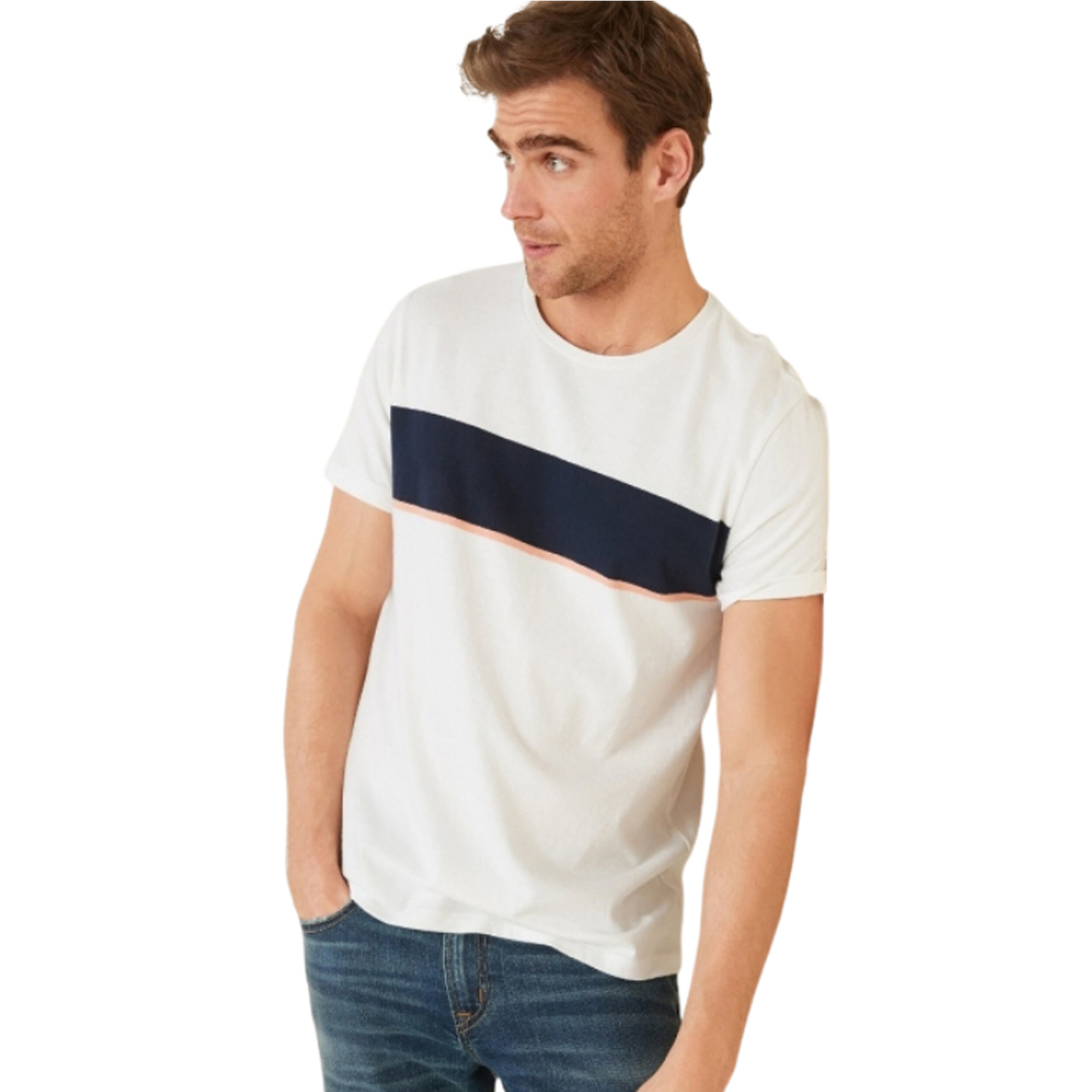  Soft Washed Chest Stripe Crew Neck Tee for Men, Old Navy P795 