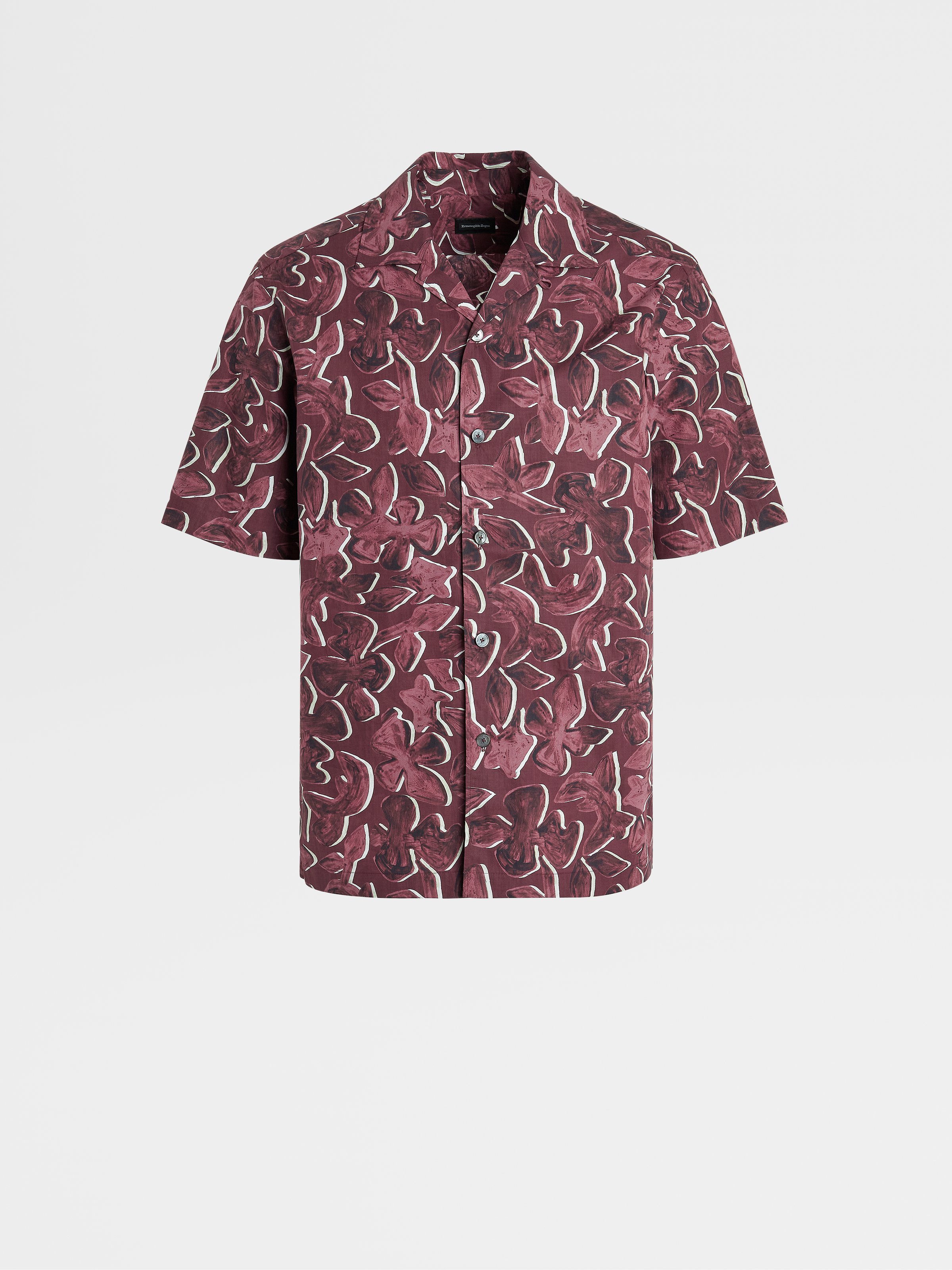 UZX49-SCP3-002-F Dark red and off white printed pure cotton short-sleeved shirt with cuban collar P36,200.jpg