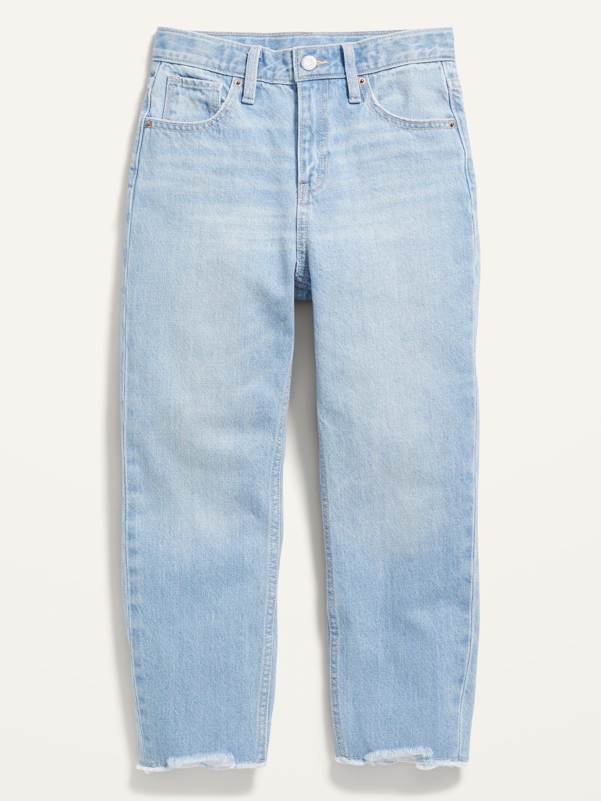 High-Waisted Slouchy Straight Frayed-Hem Non-Stretch Jeans for Girls_SunnyDays_1850.jpeg