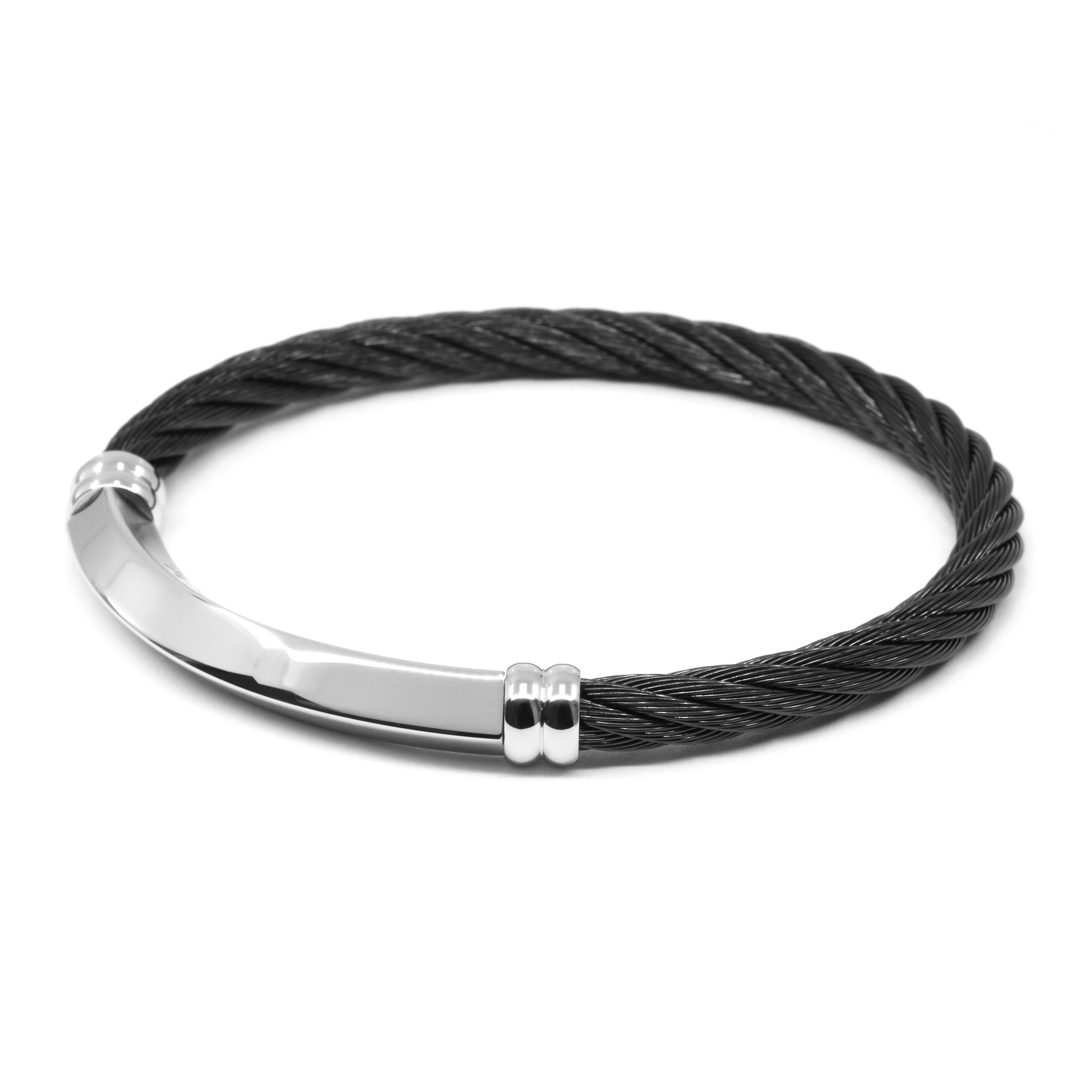 Better Half Bangle - Stainless Steel Decor, Black PVD Cable.jpg