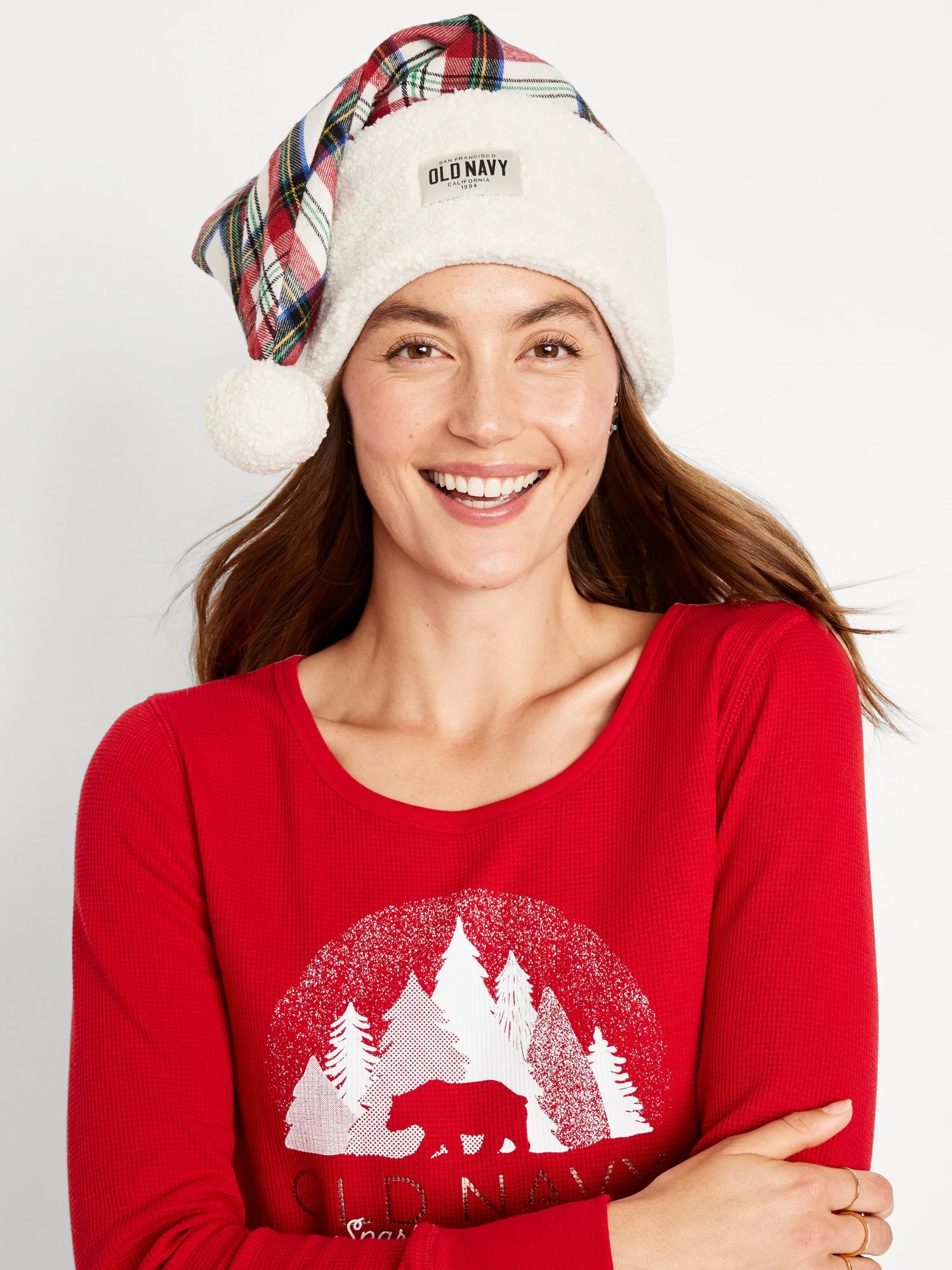    Matching Gender-Neutral Logo-Graphic Santa Hat for Adults, P695   