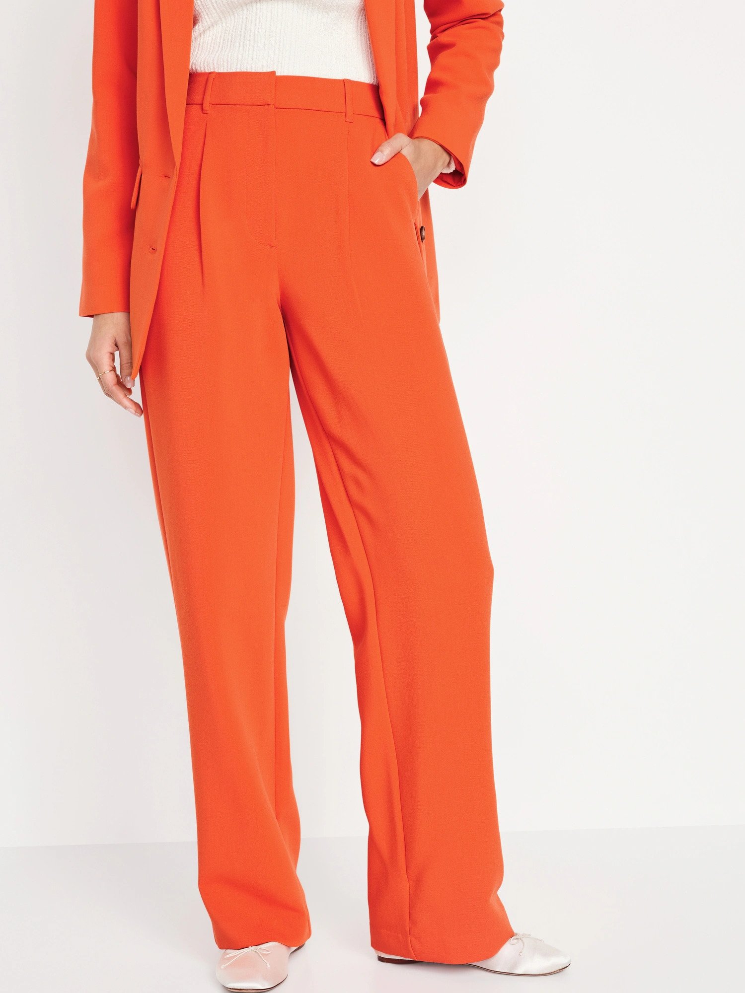 Extra High-Waisted Taylor Wide-Leg Trouser Suit Pants for Women, 