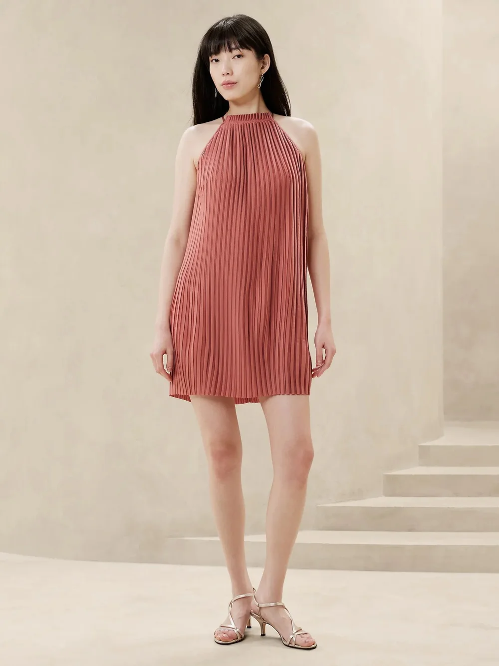 banana republic pleated mini dress NWOT Banana Republic Pleated Tie-Neck Mini Dress, NAVY SIZE M #745515 O1222H