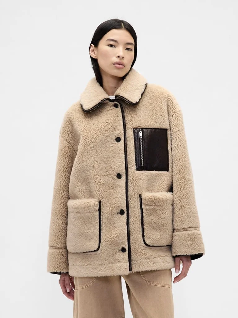 Gap x Sandy Liang Reversible Vegan Leather Sherpa Jacket.jpeg