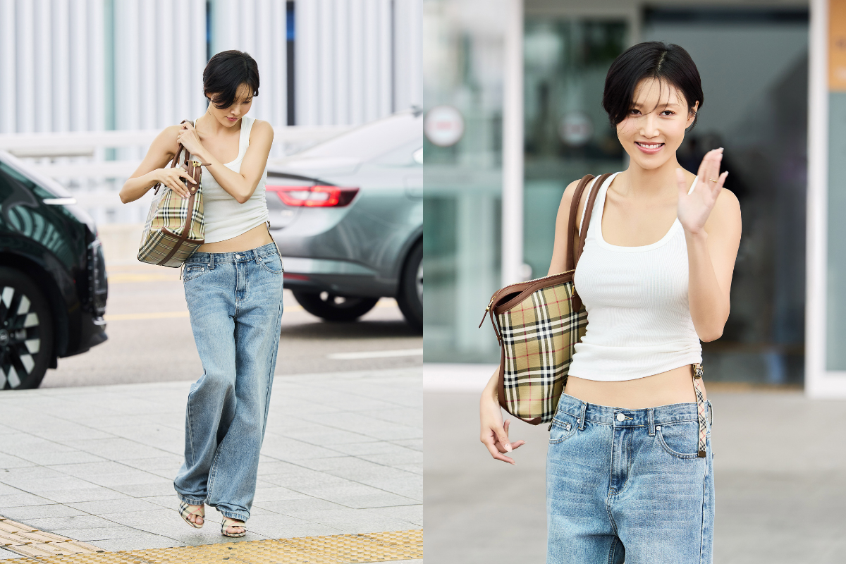 Hwasa Wears Burberry at Incheon International Airport