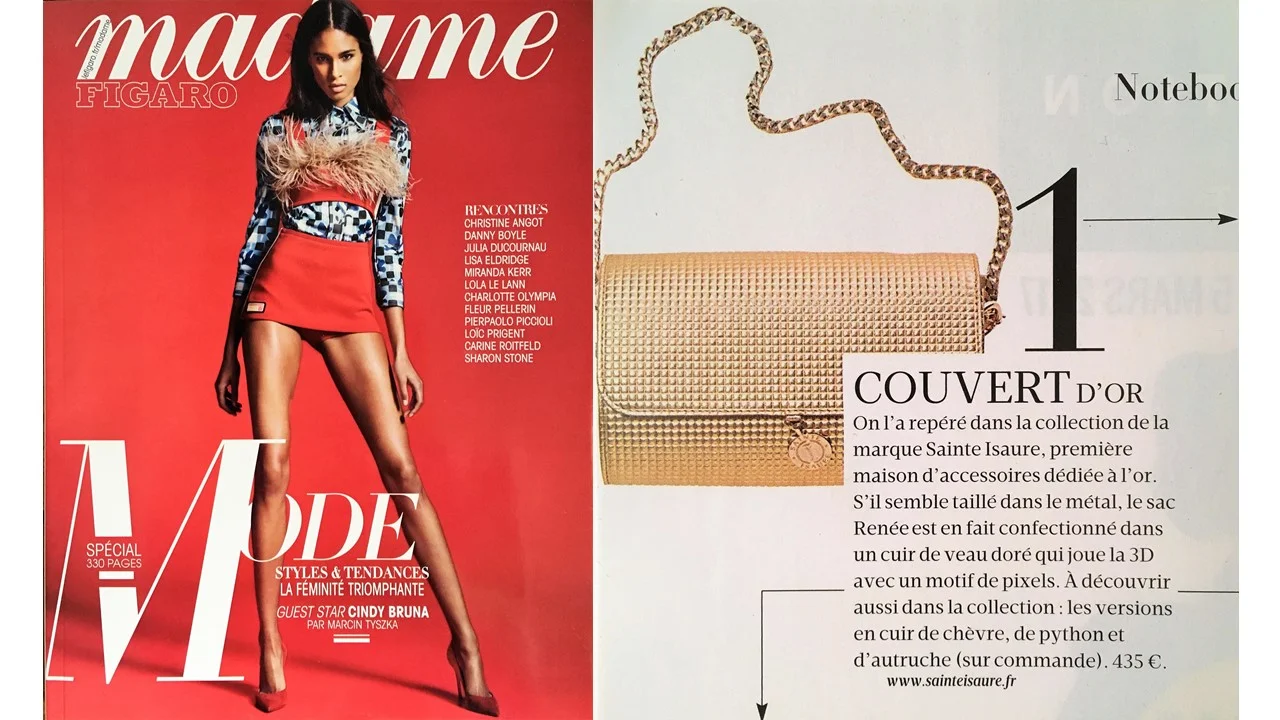 Février 2017 : Journal Madame Figaro – Spécial Mode – Sainte Isaure et le Renée 3D, numéro 1 de la it list de la semaine.