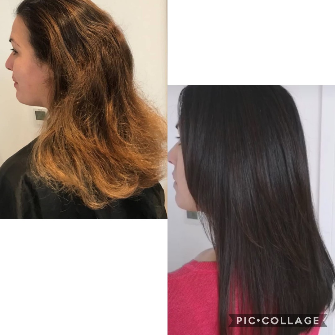 Balayage to brunette