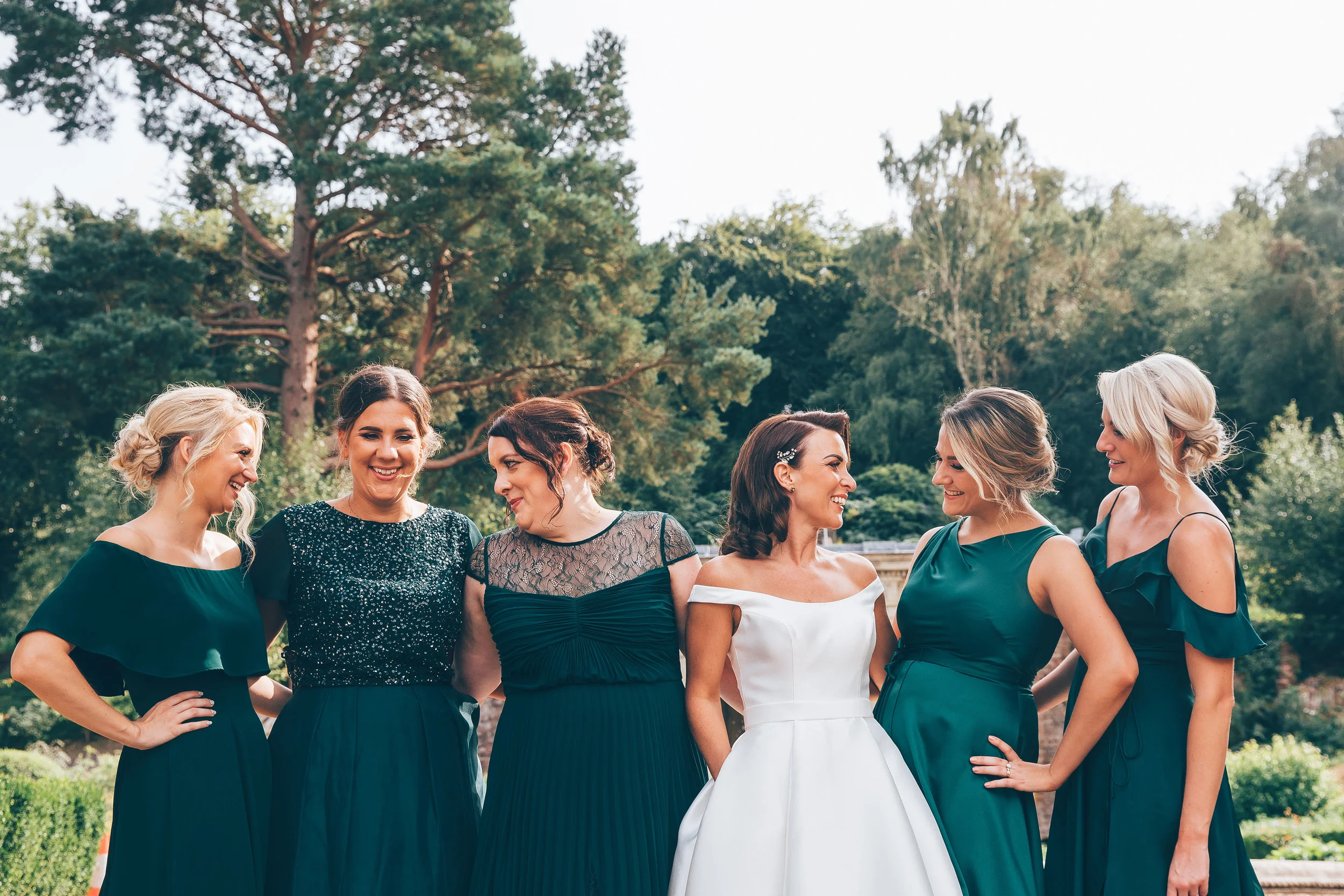 Bride and bridesmaids hair