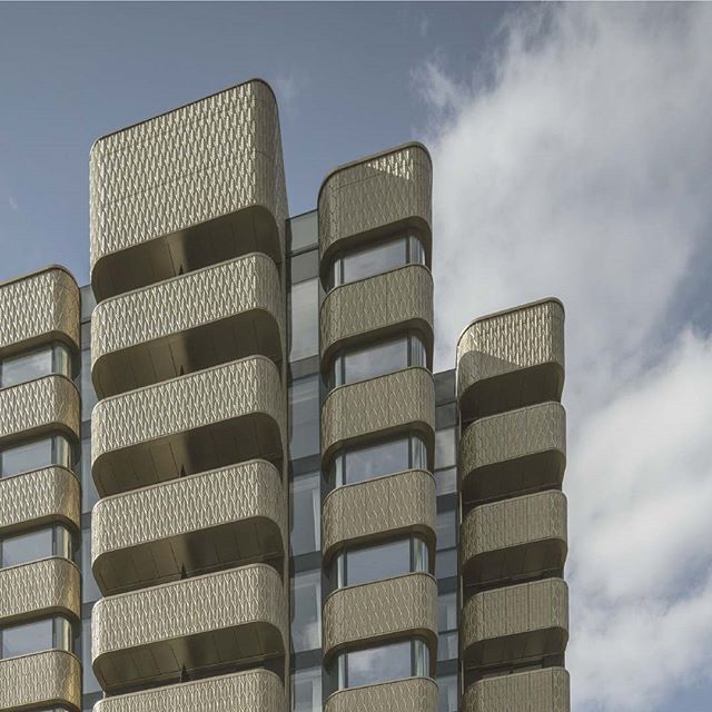&quot;One of the first cast aluminium clad buildings of its scale in Europe, The Compton is a truly bespoke addition to the London skyline, with a characterful, curved fa&ccedil;ade never seen before in the city.&quot;
- 2019 WAN Awards

#architectur