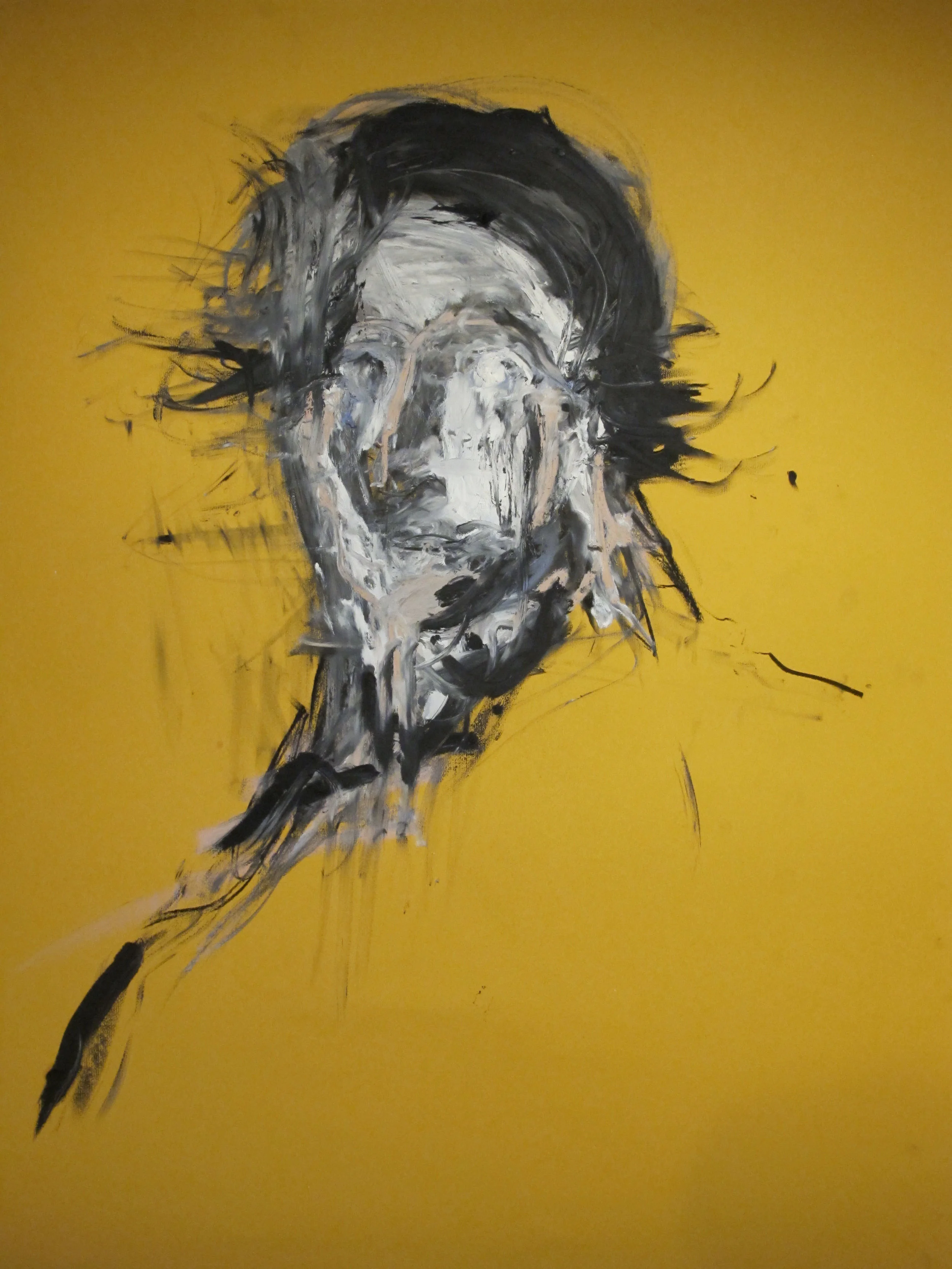 Charcoal_Oilbar_Yellow paper_70cm x 100cm