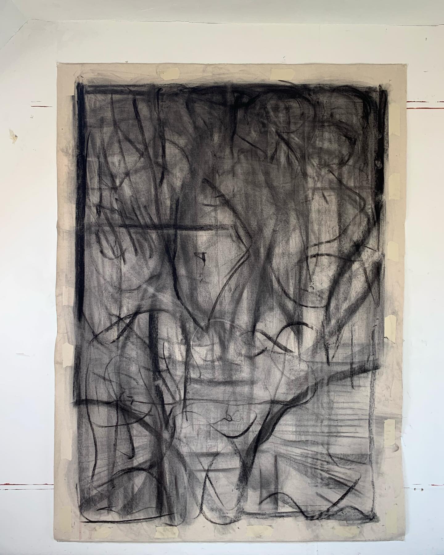 #canvas #charcoal #unprimed  #atelier #JuulJensen #artist #MArch