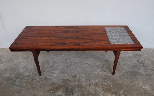 SOLD - Danish Coffee Table with Tile Inlay