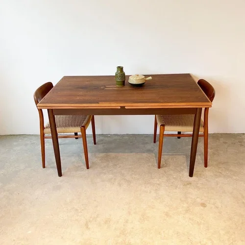 SOLD - Danish Rectangular Extendable Dining Table in Rosewood