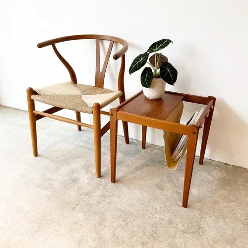 SOLD - Danish Side Table with Magazines Holder