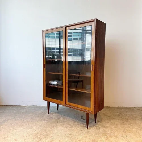 SOLD - Danish Display Cabinet with Sliding Glass Doors