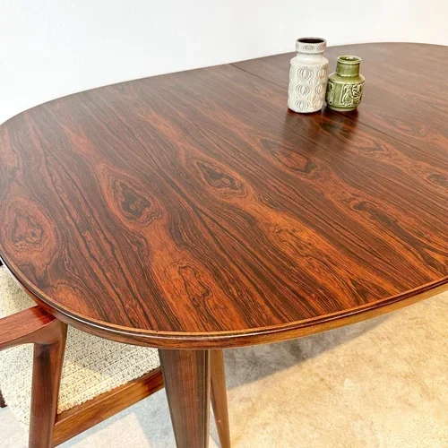SOLD - Danish Oval Extendable Dining Table by Omann Jun