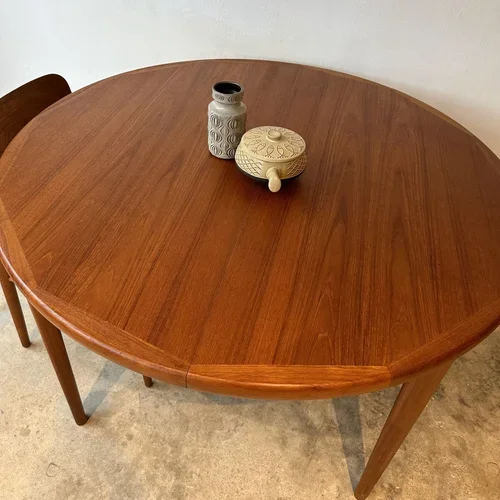 SOLD - Danish Round Extendable Dining Table