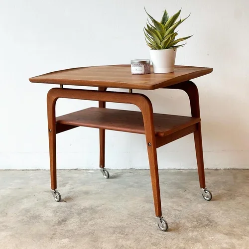 SOLD - Arne Hovmand-Olsen Serving Cart on Wheels