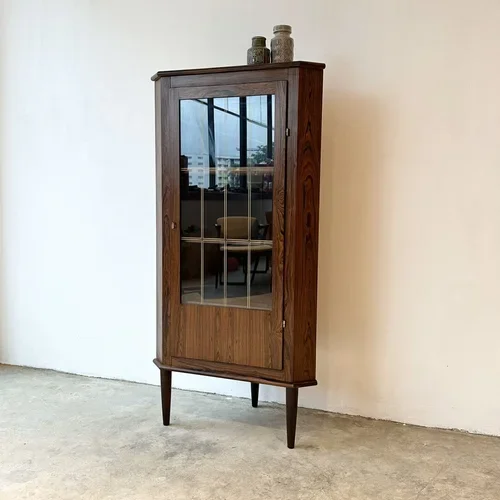 SOLD - Danish Corner Cabinet in Rosewood