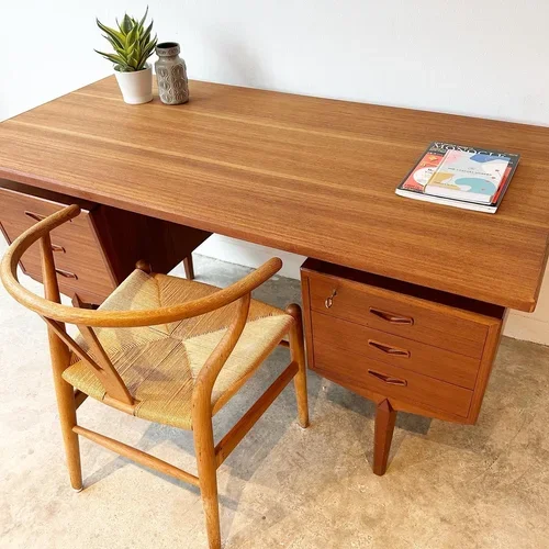 SOLD - Danish Freestanding Desk in Teak