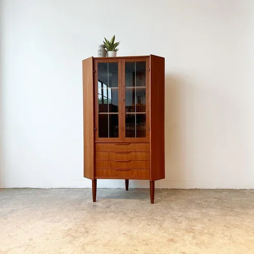SOLD - Danish Corner Cabinet in Teak