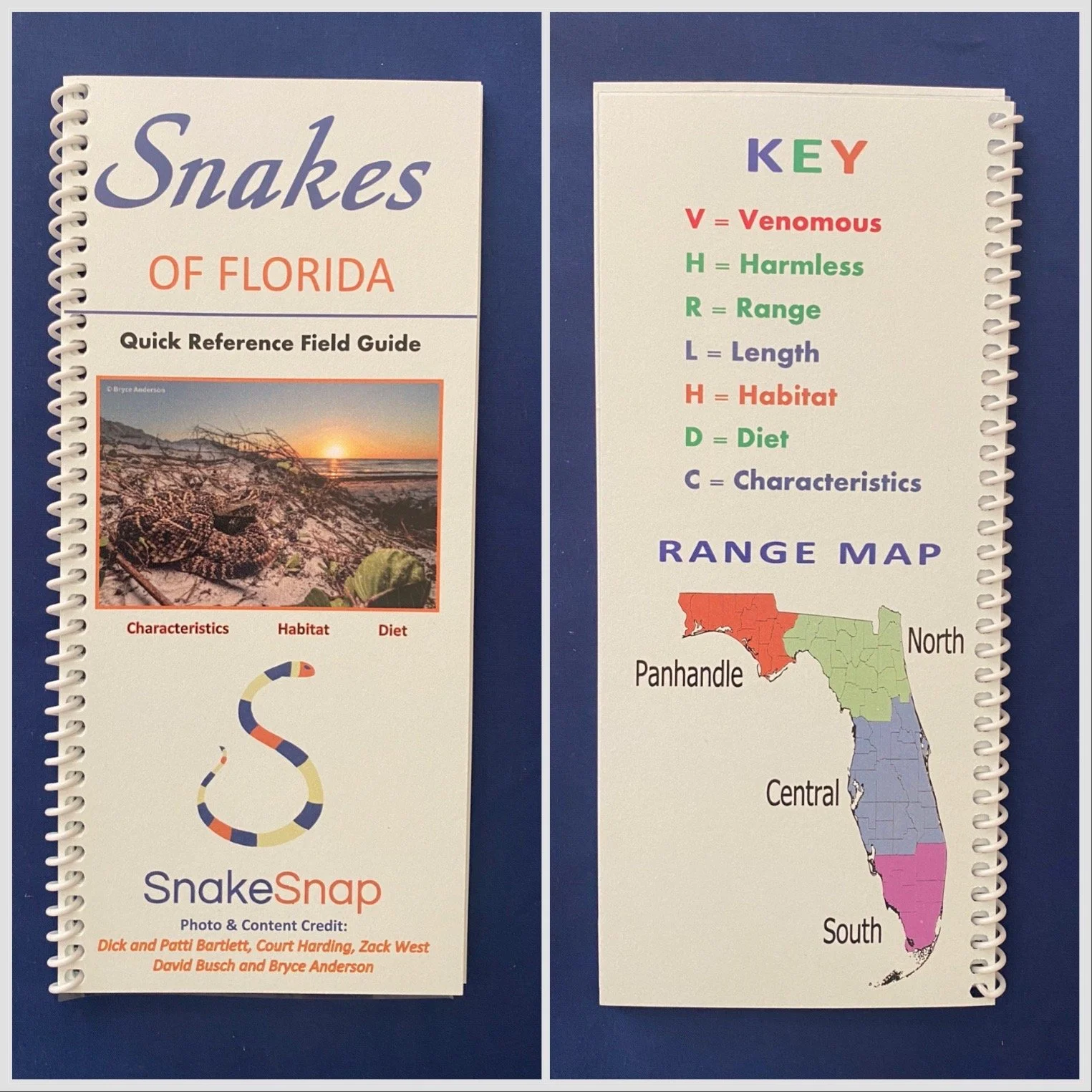 Florida Snake Species Reference Field Guide (Printed Booklet)