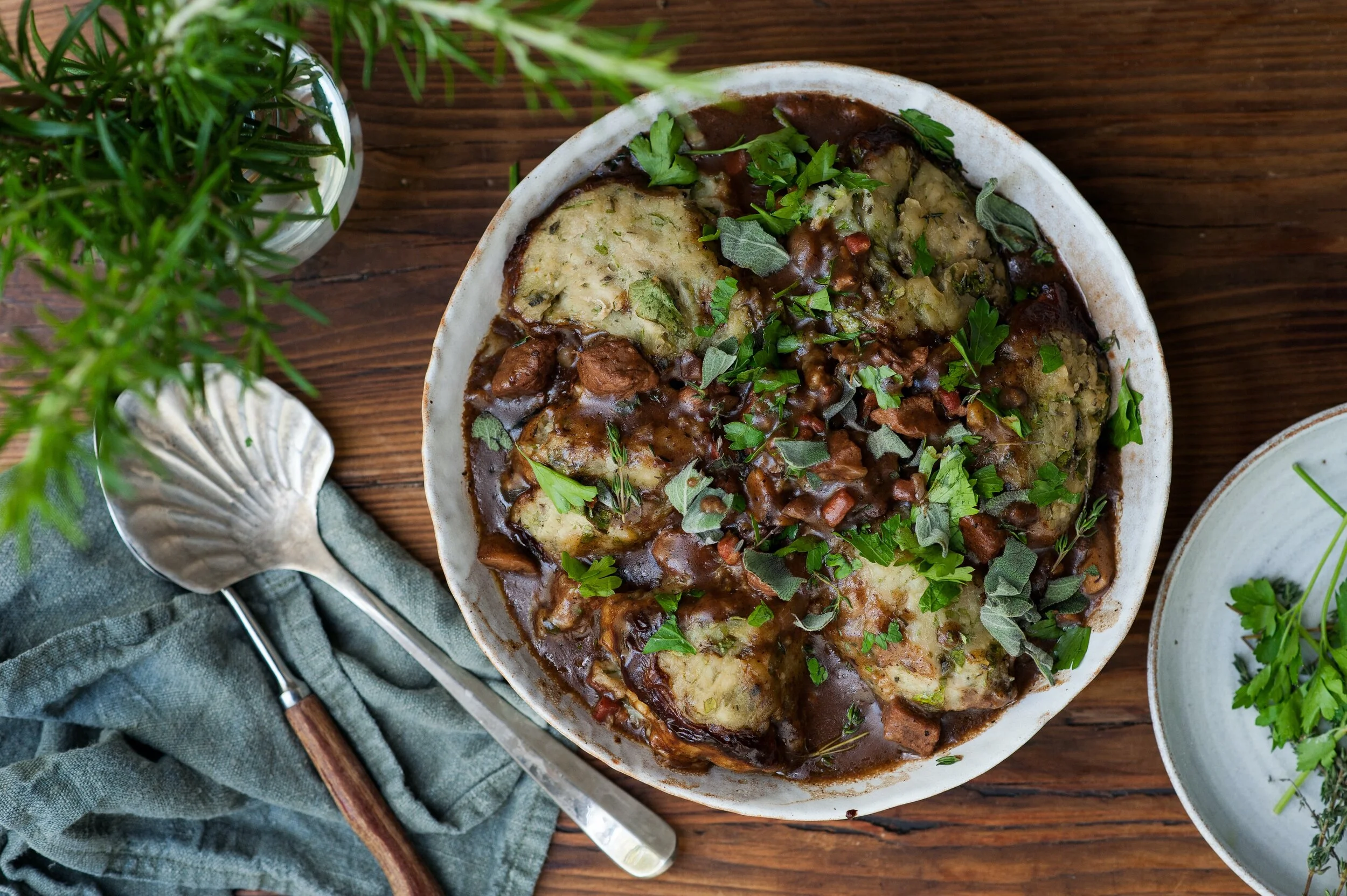 Beef Casserole with Herby Potato Dumplings