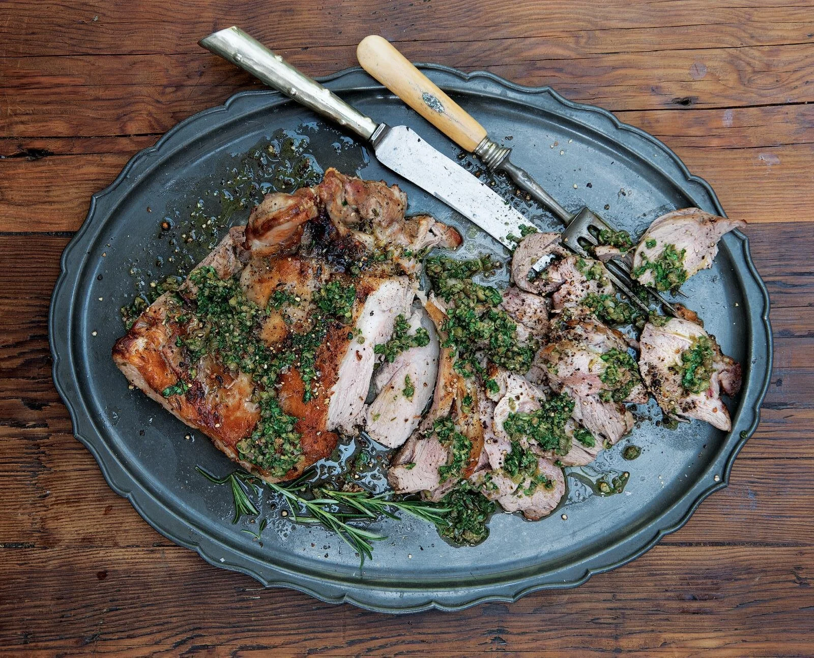 Roast Butterflied Lamb With Salsa Verde 