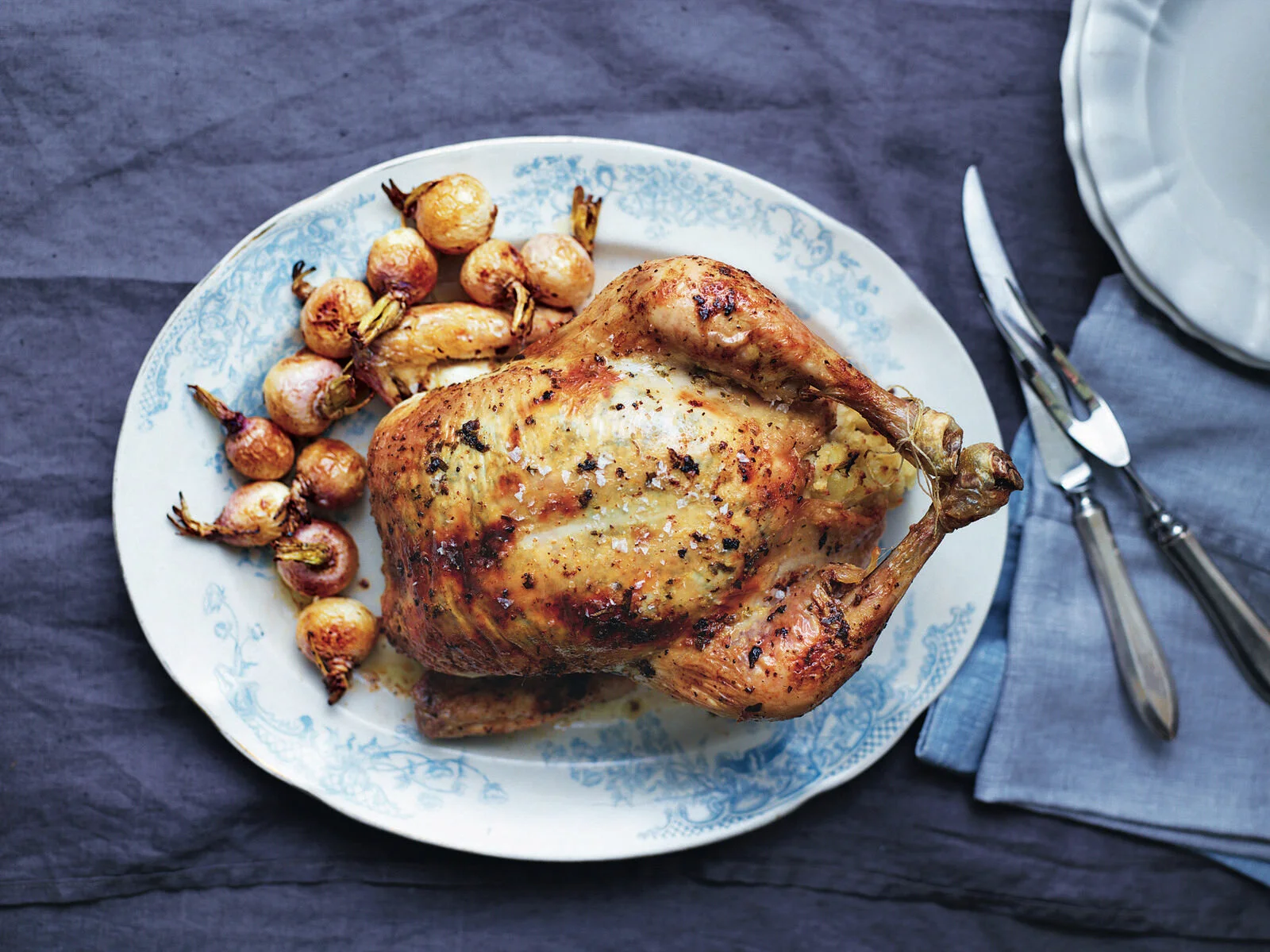 Roast Tarragon Chicken With Potato Stuffing