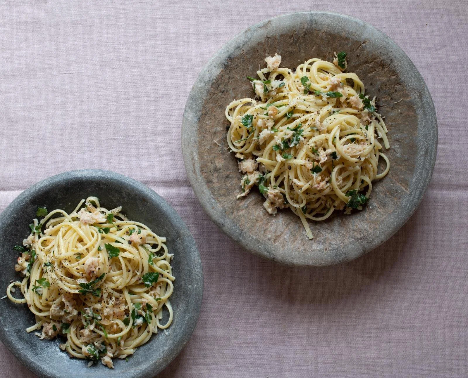 Corn Crab & Basil Linguine