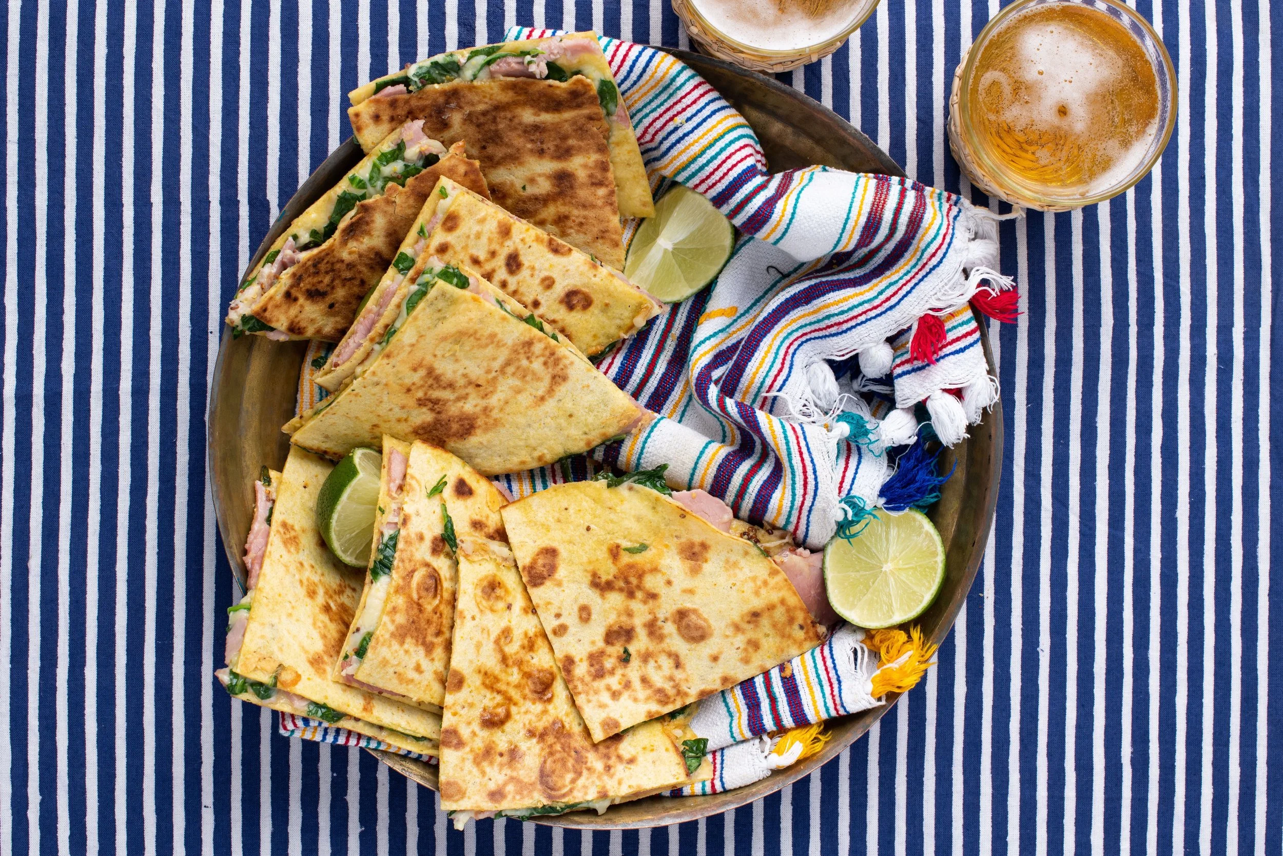 Ham, Gruyere and Spinach Quesadilla