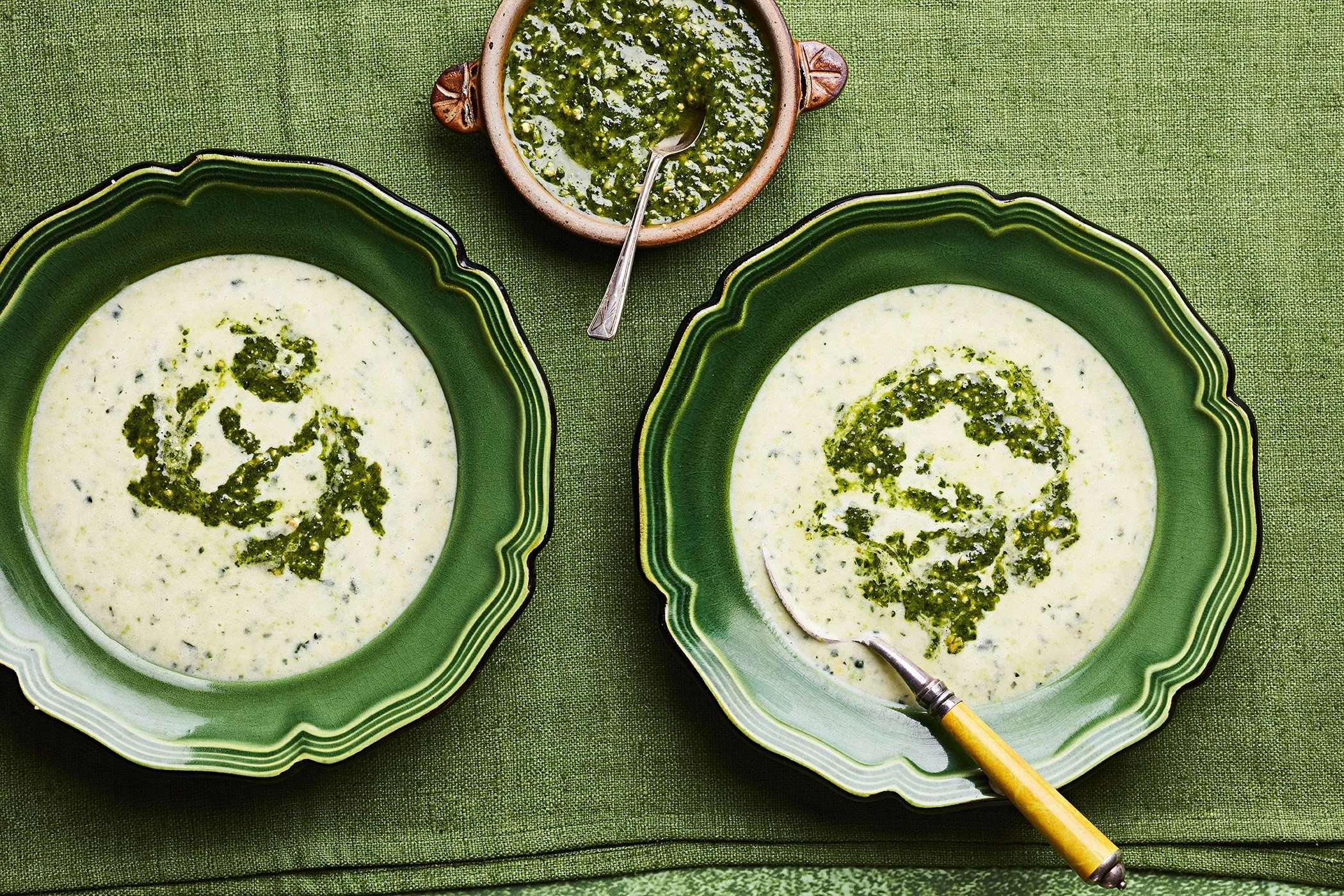 Colcannon Soup with Parsley Pesto