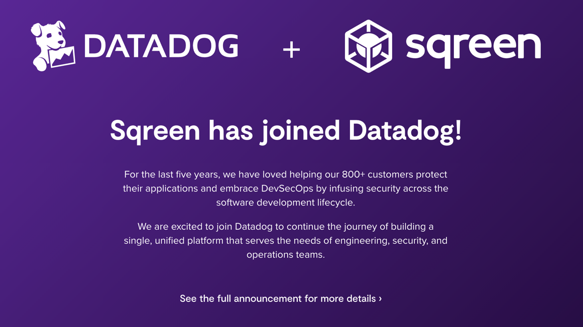Sqreen joins Datadog