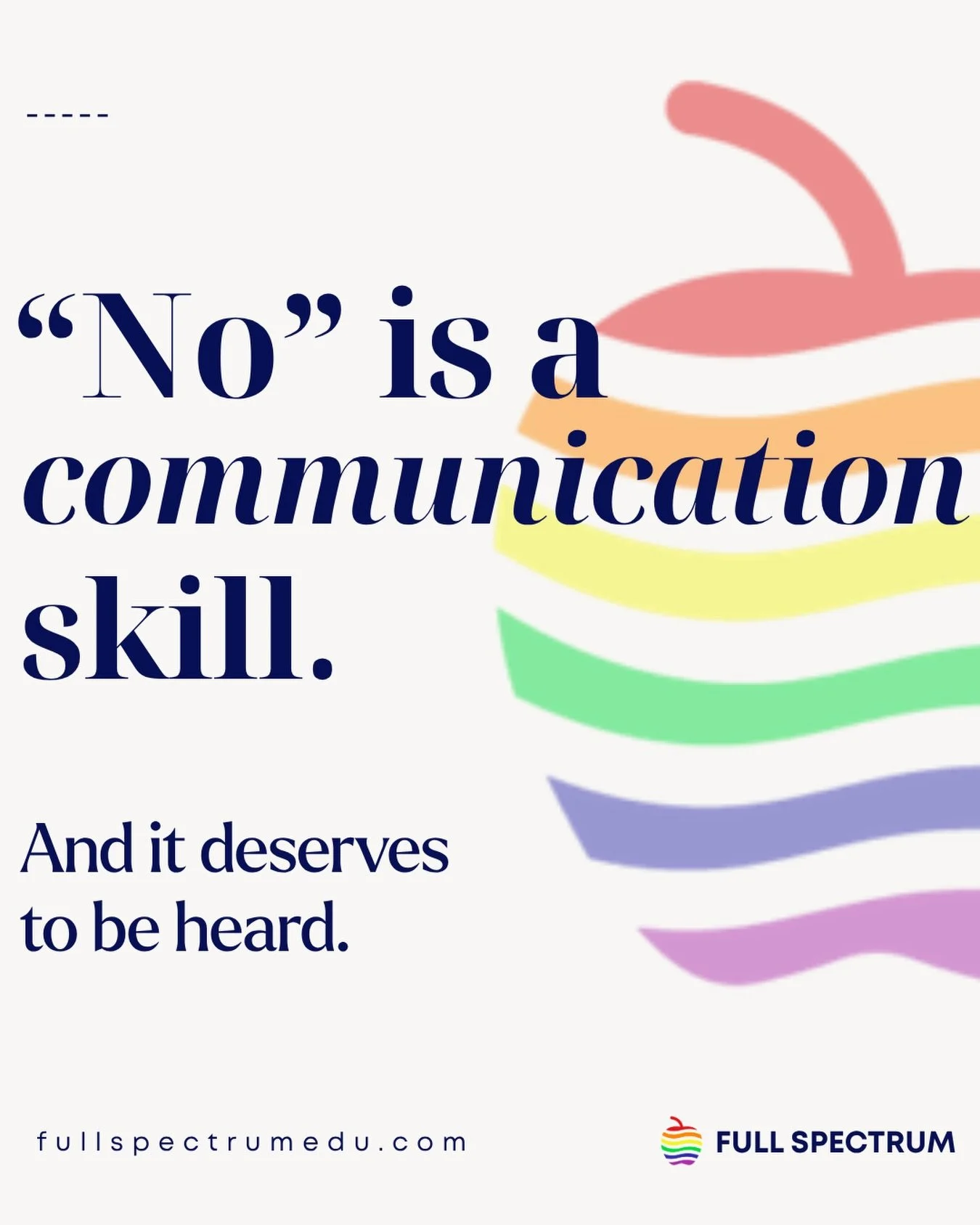 💬 &ldquo;No&rdquo; is communication, too! Teaching children to express their boundaries helps to ensure their voices are heard. 💙🌈

#FullSpectrumABA #FunctionalCommunication #aba