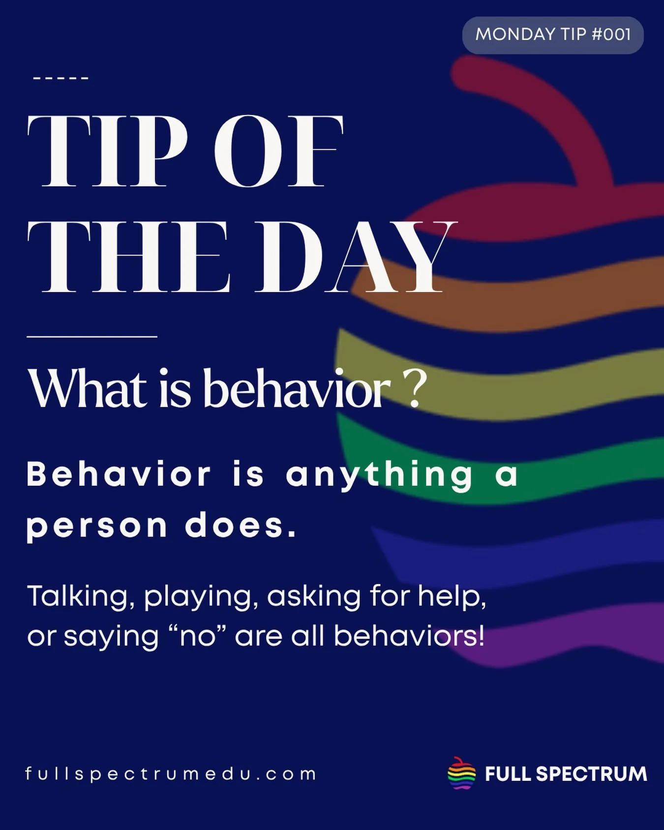 💡 Monday Tip of the Day: What is behavior?

Behavior is more than what we see on the surface! It includes the actions we do every day, from communicating and playing to asking for help. 💙

Understanding behavior is the first step toward understandi