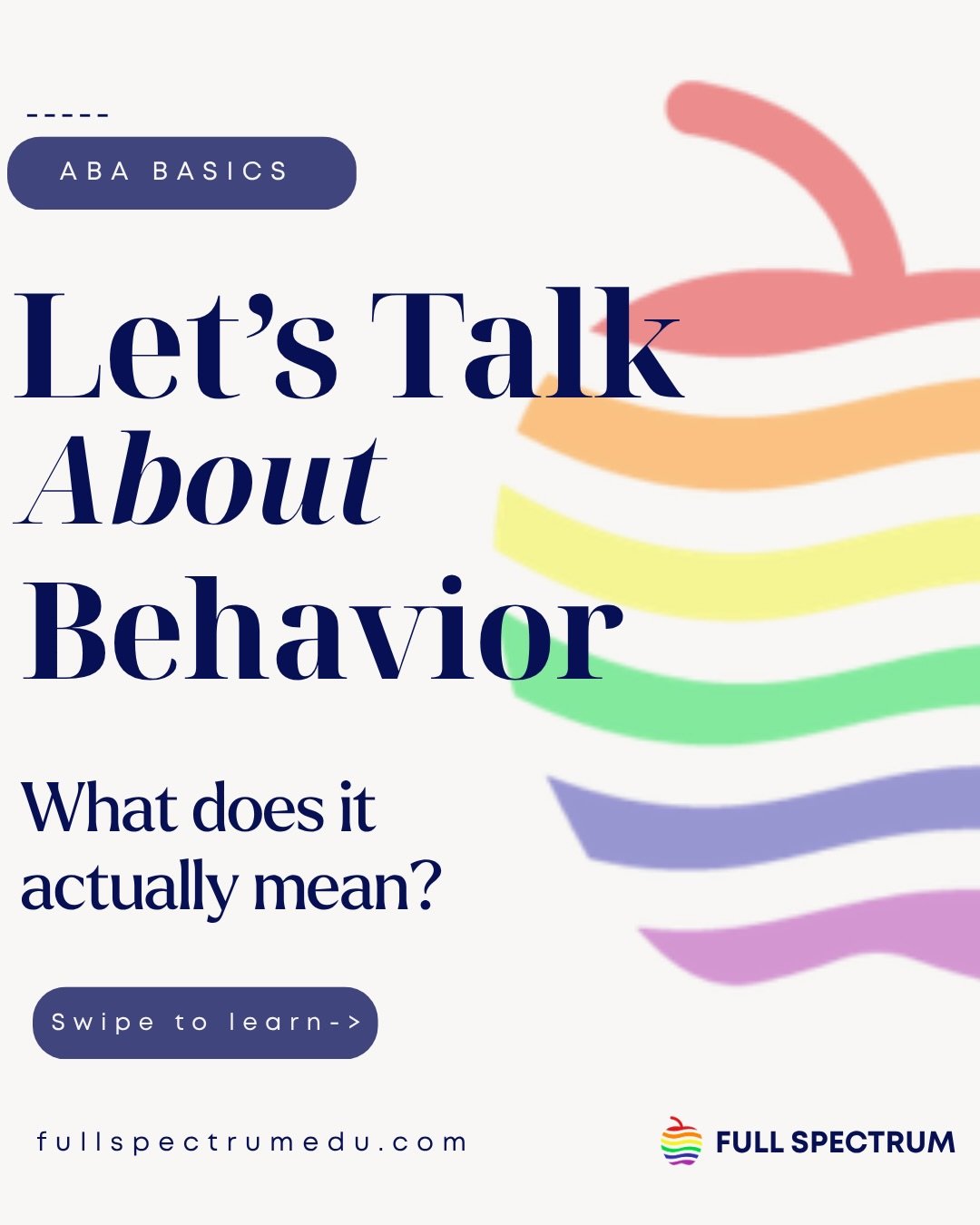 Let&rsquo;s talk about behavior! 🧠💬 Understanding behavior is the first step to understanding the why behind it. 💙 #ABA101 #AppliedBehaviorAnalysis #fullspectrumaba